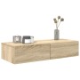 Estante de pared con cajones madera contrachapada roble sonoma en Estantes y estanterías | Comprar online en Foro24