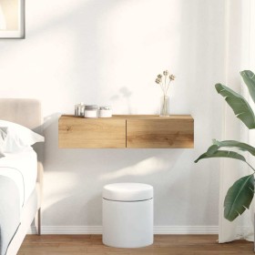 Estante de pared cajones madera contrachapada roble artesanal en Estantes y estanterías | Comprar online en Foro24