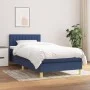 Box spring bed with blue fabric mattress 100x200 cm by , Beds and slatted bases - Ref: Foro24-3140759, Price: 318,73 €, Disco...