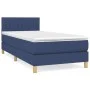 Box spring bed with blue fabric mattress 100x200 cm by , Beds and slatted bases - Ref: Foro24-3140759, Price: 318,73 €, Disco...