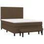 Cama box spring con colchón tela marrón oscuro 140x190 cm de , Camas y somieres - Ref: Foro24-3136752, Precio: 526,59 €, Desc...