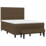 Cama box spring con colchón tela marrón oscuro 140x190 cm de , Camas y somieres - Ref: Foro24-3136752, Precio: 541,08 €, Desc...