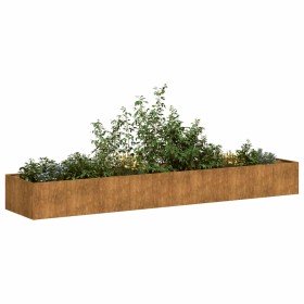 Jardinera oxidada acero corten 360x80x40 cm en Maceteros y jardineras | Comprar online en Foro24