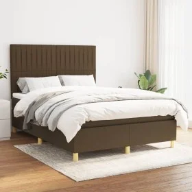 Box spring bed with dark brown fabric mattress 140x200 cm by , Beds and slatted bases - Ref: Foro24-3142500, Price: 481,08 €,...
