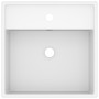 Lavabo cuadrado rebosadero cerámica blanco mate 41x41 cm