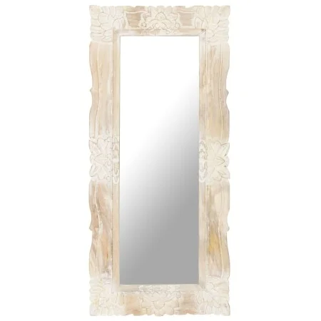 Solid white mango wood mirror 110x50 cm by , Mirrors - Ref: Foro24-321634, Price: 111,72 €, Discount: %