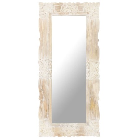 Spiegel aus massivem Mangoholz weiß 110x50 cm von , Spiegel - Ref: Foro24-321634, Preis: 114,02 €, Rabatt: %