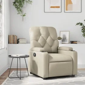 Cream Faux Leather Recliner by , Armchairs - Ref: Foro24-372504, Price: 195,58 €, Discount: %