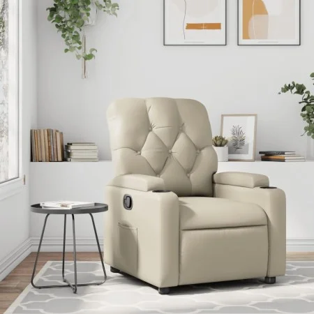 Cream Faux Leather Recliner by , Armchairs - Ref: Foro24-372504, Price: 198,48 €, Discount: %