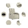 Sillón reclinable de cuero sintético crema de , Sillones - Ref: Foro24-372504, Precio: 212,91 €, Descuento: %