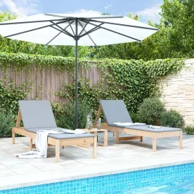 Tumbonas con mesa 2 uds madera maciza de pino by , Loungers - Ref: Foro24-3157679, Price: 205,64 €, Discount: %