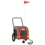 Remolque de bicicleta para mascotas Naranja y Gris en Cochecitos para mascotas | Comprar online en Foro24