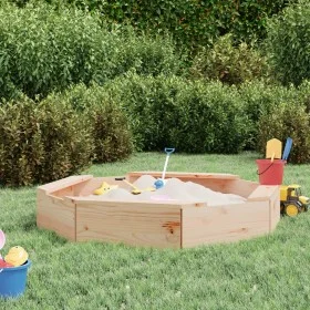 Sandpit with octagonal solid pine wood seats by , sandboxes - Ref: Foro24-825009, Price: 52,82 €, Discount: %