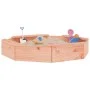 Sandbox with octagonal solid fir Douglas wood seats by , sandboxes - Ref: Foro24-825014, Price: 53,58 €, Discount: %