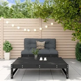 Gartengarnitur 2-teilig Massivholz aus schwarzem Kiefernholz von , Modulare Sofas für den Außenbereich - Ref: Foro24-825727, ...