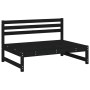 Gartengarnitur 2-teilig Massivholz aus schwarzem Kiefernholz von , Modulare Sofas für den Außenbereich - Ref: Foro24-825727, ...
