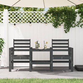 Banco de jardín con mesa 2 plazas madera maciza de pino gris de , Bancos de jardín - Ref: Foro24-825158, Precio: 174,26 €, De...