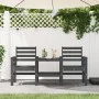 Garden bench with table, 2 seats, solid gray pine wood. by , garden benches - Ref: Foro24-825158, Price: 171,95 €, Discount: %
