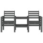 Garden bench with table, 2 seats, solid gray pine wood. by , garden benches - Ref: Foro24-825158, Price: 174,26 €, Discount: %