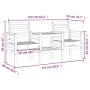 Garden bench with table, 2 seats, solid gray pine wood. by , garden benches - Ref: Foro24-825158, Price: 171,95 €, Discount: %