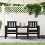 Garden bench with table, 2 seats, solid black pine wood. by , garden benches - Ref: Foro24-825153, Price: 172,36 €, Discount: %