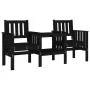 Garden bench with table, 2 seats, solid black pine wood. by , garden benches - Ref: Foro24-825153, Price: 172,36 €, Discount: %