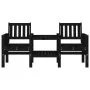 Garden bench with table, 2 seats, solid black pine wood. by , garden benches - Ref: Foro24-825153, Price: 172,36 €, Discount: %