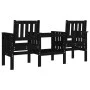 Garden bench with table, 2 seats, solid black pine wood. by , garden benches - Ref: Foro24-825153, Price: 172,36 €, Discount: %