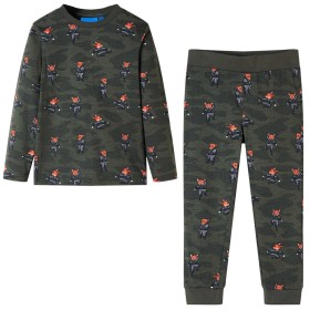 Pijama infantil de manga larga caqui 92