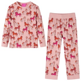 Pijama infantil de manga larga rosa claro 140