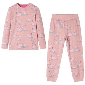 Pijama infantil de manga larga rosa claro 104