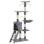 Cat scratching post with sisal post 138 cm gray footprints by vidaXL, Cat furniture - Ref: Foro24-170579, Price: 72,22 €, Dis...