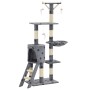 Rascador para gatos con poste de sisal 138 cm huellas gris de vidaXL, Mobiliario para gatos - Ref: Foro24-170579, Precio: 77,...