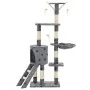 Katzenkratzbaum mit Sisalstamm 138 cm, graue Fußabdrücke von vidaXL, Katzenmöbel - Ref: Foro24-170579, Preis: 72,33 €, Rabatt: %