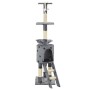 Rascador para gatos con poste de sisal 138 cm huellas gris de vidaXL, Mobiliario para gatos - Ref: Foro24-170579, Precio: 77,...