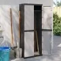 Outdoor storage cabinet in gray and black PP 65x37x165 cm by , Lockers and storage cabinets - Ref: Foro24-364200, Price: 180,...