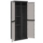 Outdoor Stauschrank PP grau und schwarz 65x37x165 cm von , Schließfächer und Lagerschränke - Ref: Foro24-364200, Preis: 169,9...