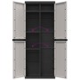 Armario de almacenaje exterior PP gris y negro 65x37x165 cm de , Taquillas y armarios de almacenamiento - Ref: Foro24-364200,...
