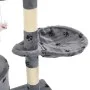 Katzenkratzbaum mit Sisalstamm 138 cm, graue Fußabdrücke von vidaXL, Katzenmöbel - Ref: Foro24-170579, Preis: 72,33 €, Rabatt: %