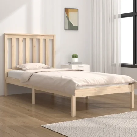 Estructura de cama madera maciza de pino 100x200 cm de , Camas y somieres - Ref: Foro24-3103833, Precio: 93,36 €, Descuento: %