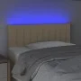 Cream fabric headboard with LED 80x5x78/88 cm by , Headboards and footboards - Ref: Foro24-3121829, Price: 44,30 €, Discount: %