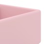 Lavabo lujoso cuadrado rebosadero cerámica rosa mate 41x41 cm