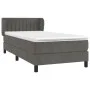 Box spring bed with dark gray velvet mattress 90x190 cm by , Beds and slatted bases - Ref: Foro24-3127584, Price: 292,63 €, D...