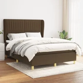 Box spring bed with dark brown fabric mattress 140x200 cm by , Beds and slatted bases - Ref: Foro24-3128688, Price: 495,08 €,...