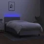 Boxspringbettmatratze und LED-Leuchten aus hellgrauem Stoff 90x200 cm von , Betten und Lattenroste - Ref: Foro24-3133285, Pre...