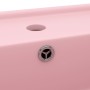 Lavabo lujoso cuadrado rebosadero cerámica rosa mate 41x41 cm