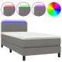 Cama box spring colchón y luces LED tela gris oscuro 80x200 cm de , Camas y somieres - Ref: Foro24-3133270, Precio: 279,46 €,...