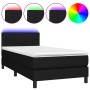 Box spring bed mattress and LED lights black fabric 90x200 cm by , Beds and slatted bases - Ref: Foro24-3133287, Price: 292,0...