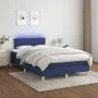 Cama box spring con colchón y LED tela azul 120x200 cm de , Camas y somieres - Ref: Foro24-3133867, Precio: 403,55 €, Descuen...