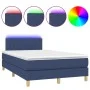 Box spring bed with mattress and LED blue fabric 120x200 cm by , Beds and slatted bases - Ref: Foro24-3133867, Price: 403,57 ...